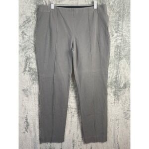 LAFAYETTE 148 NEW YORK Gramercy Pants Sz 14 Gray Pintuck Stretch Trousers Staple
